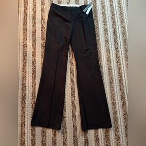 Tahari Black Pinstripe Wide-Leg Trousers